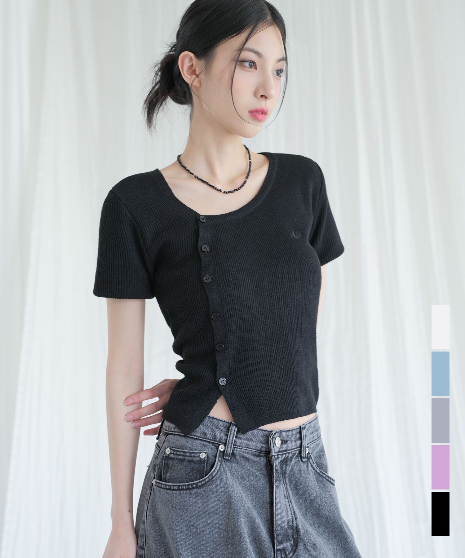 Anna Double Long Coat BLACK source detail 38