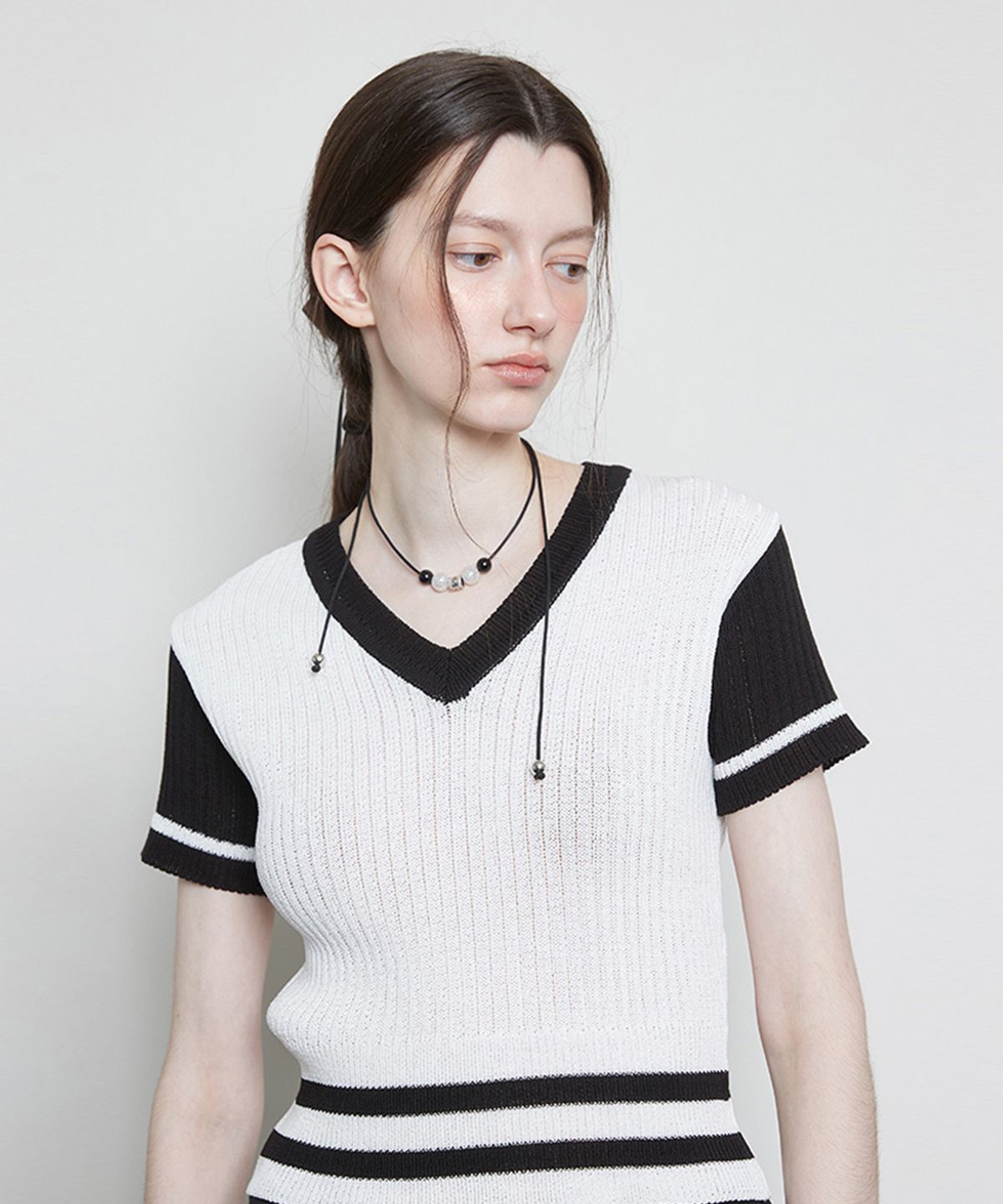 라티젠(LARTIGENT) L3 BOLD DOUBLE LINE KNIT(BLACK)
