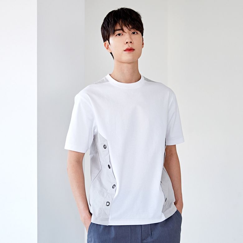 바이오 워싱 코튼 믹스 링아일렛 티셔츠 CXS23MKRT470