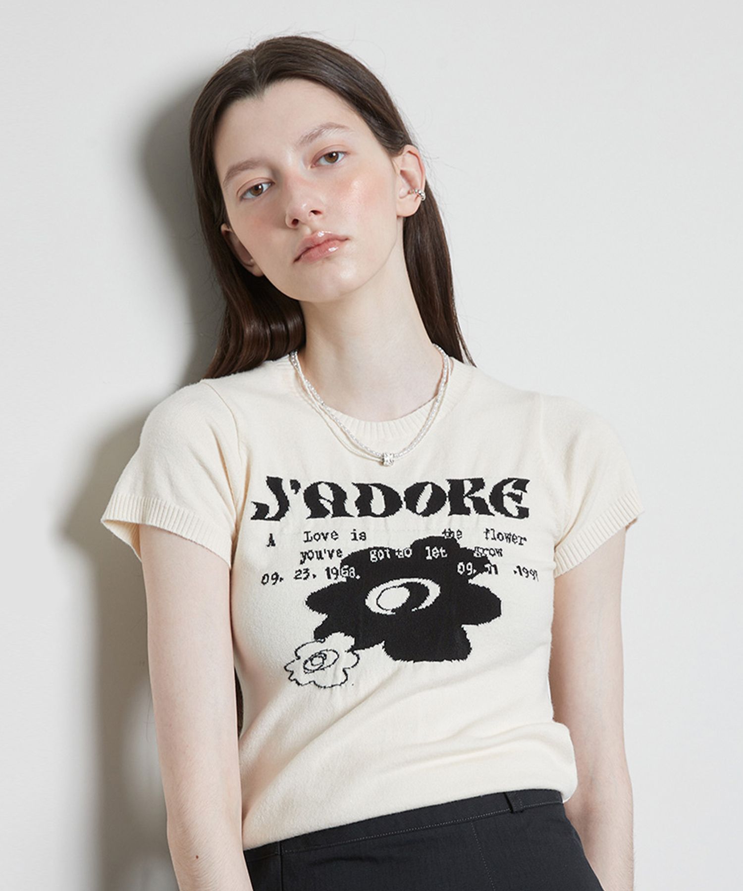 MUSINSA公式 | LARTIGENT L3 JADORE FLOWER KNIT(BEIGE)