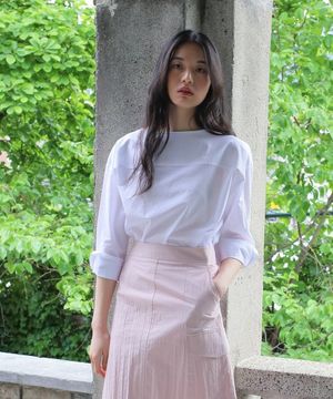 BOAT NECK BLOUSE / WHITE