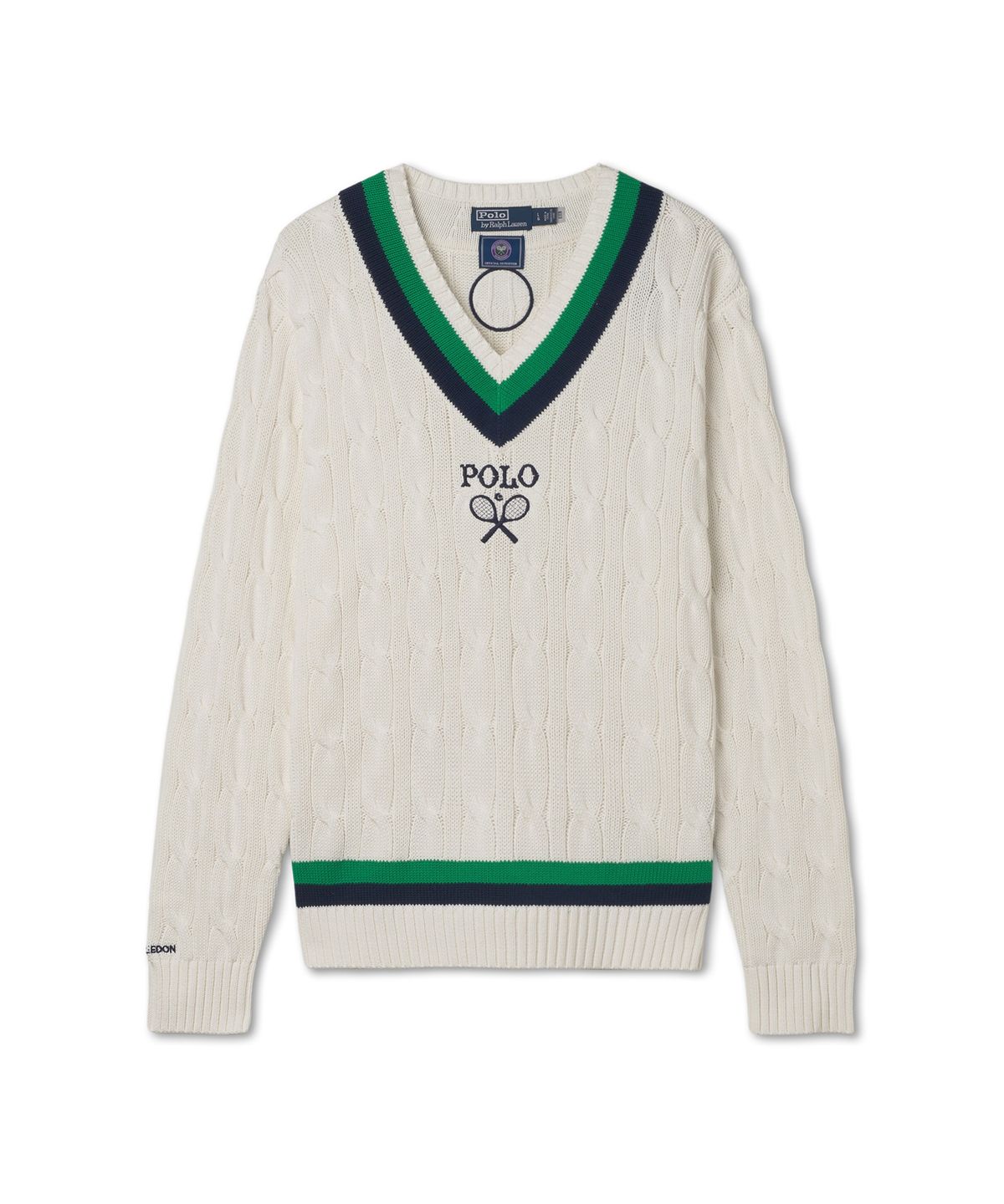 폴로 랄프 로렌(POLO RALPH LAUREN) 윔블던 크리켓 풀오버 스웨터 - 화이트