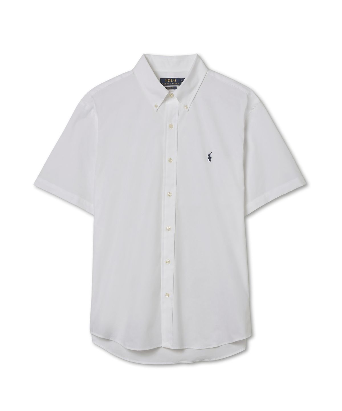 폴로 랄프 로렌(POLO RALPH LAUREN) 커스텀핏 숏슬리브 포플린 셔츠 - 화이트