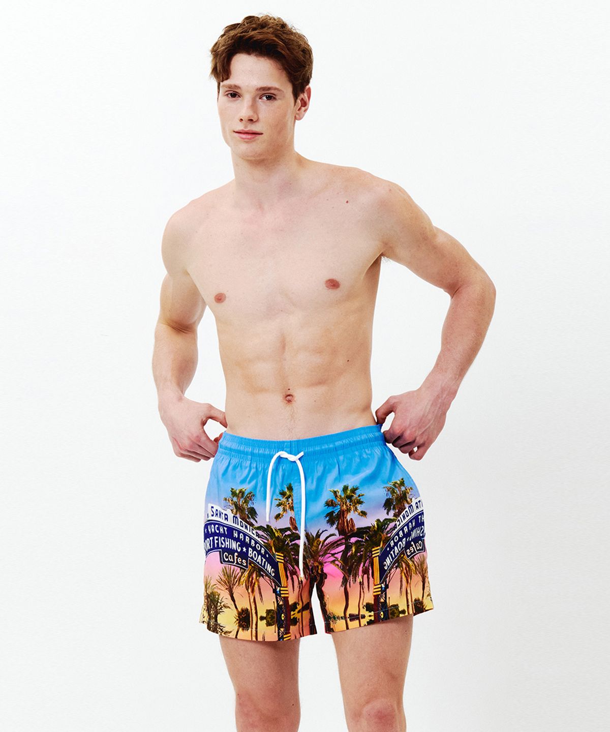 딜라잇풀(DELIGHTPOOL) Santa Monica Pier Swim Trunks - Pink Sunset