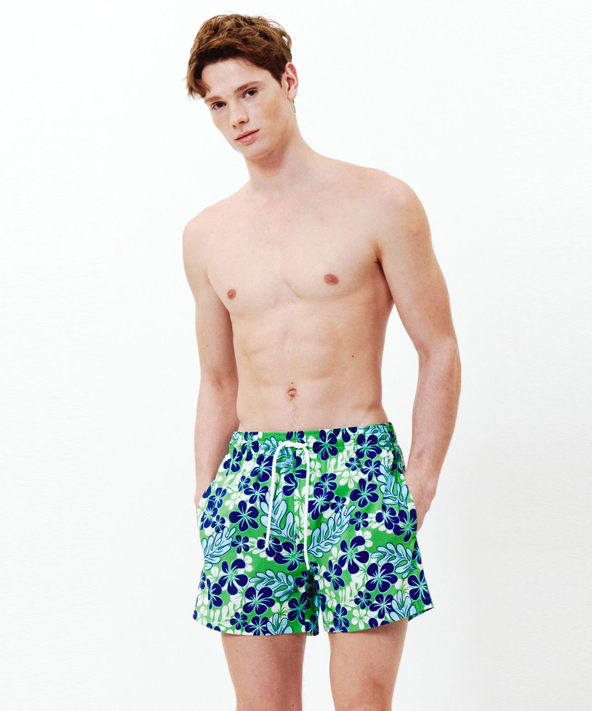 딜라잇풀(DELIGHTPOOL) Cali Hibiscus Swim Trunks - Evergreen