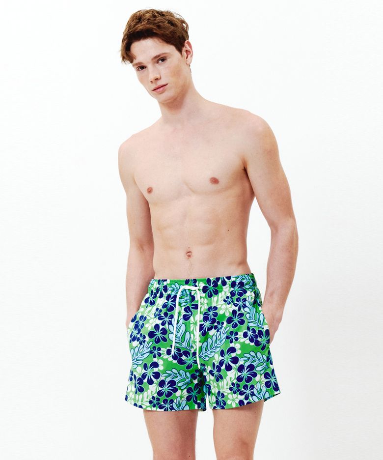Cali Hibiscus Swim Trunks - Evergreen