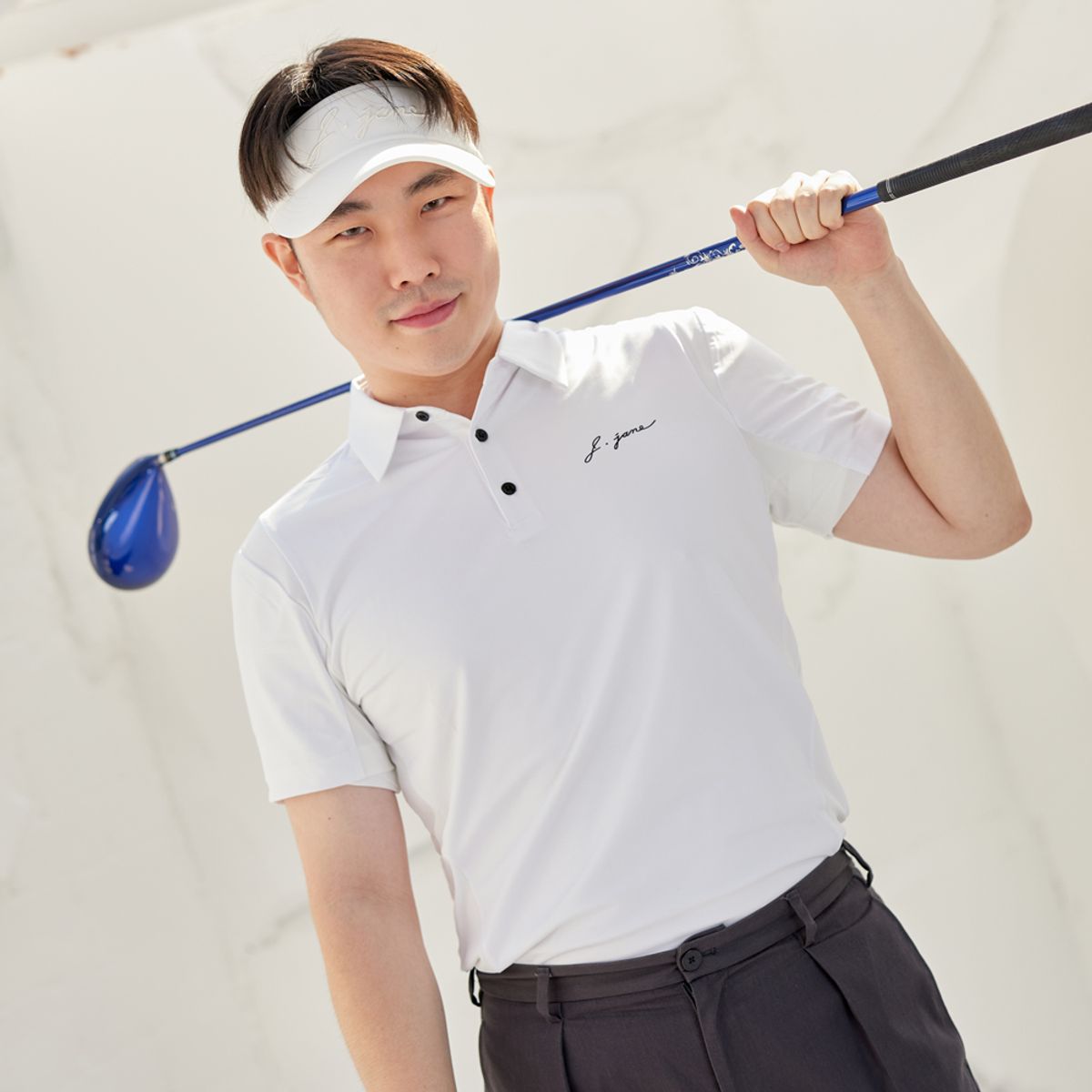 제이제인(J.JANE) 맨즈 라인 블럭 티셔츠 (White)