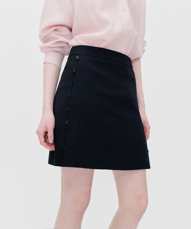 SIDE BUTTONED MINI SKIRT