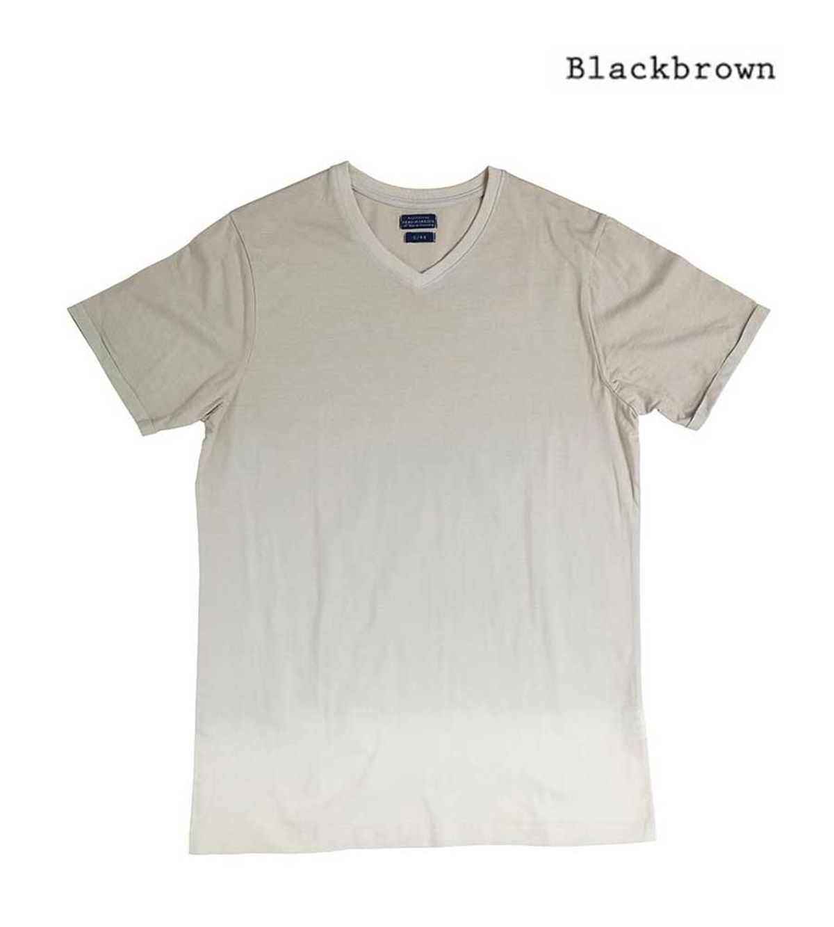 블랙브라운(BLACKBROWN) 그라데이션 브이넥 반팔 티셔츠 [GRAY]