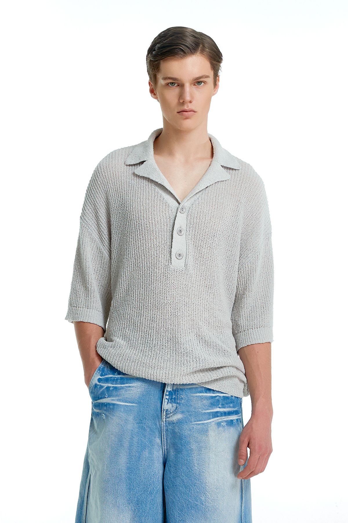 더발론(THE BALLON) HALF SLEEVE PIQUE KNIT