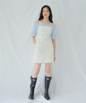 BACKLESS STRAP MINI DRESS / CREAM