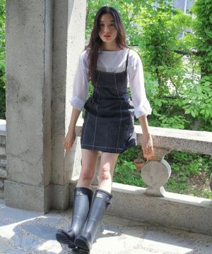 BACKLESS STRAP MINI DRESS / CHARCOAL