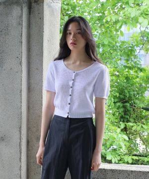 CROP CARDIGAN / WHITE