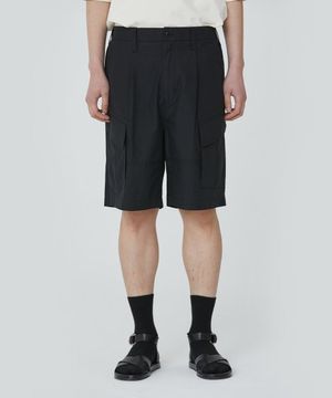 샴브레이 패치포켓 하프팬츠_블랙
