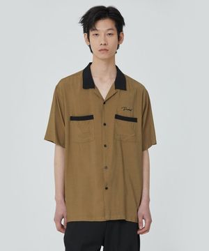데이빗 볼링 셔츠_카키