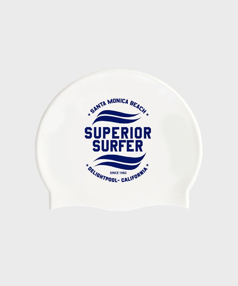 Superior Surfer Swim Cap - White