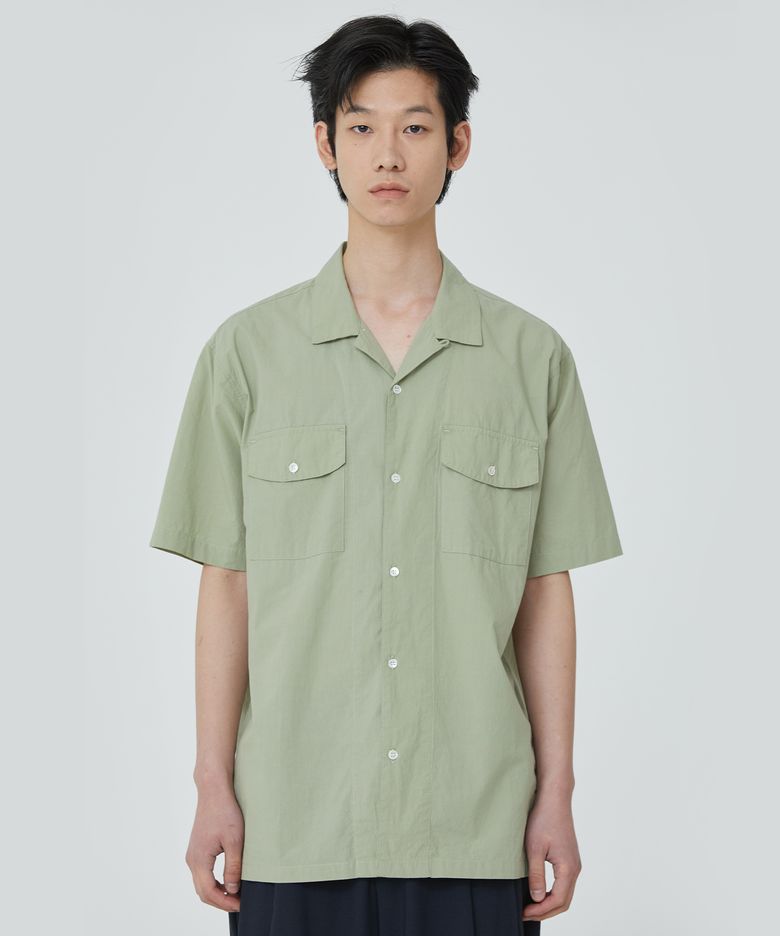 코튼 립스탑 루즈 셔츠_세이지 그린
