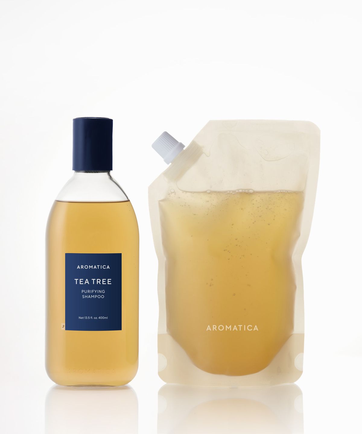 아로마티카(AROMATICA) [쿨링&진정] 티트리 샴푸 본품&리필 세트 (400ML+500ML)