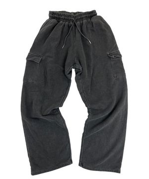 Pigment Flat Cargo Sweat Wide Pants Dark gary