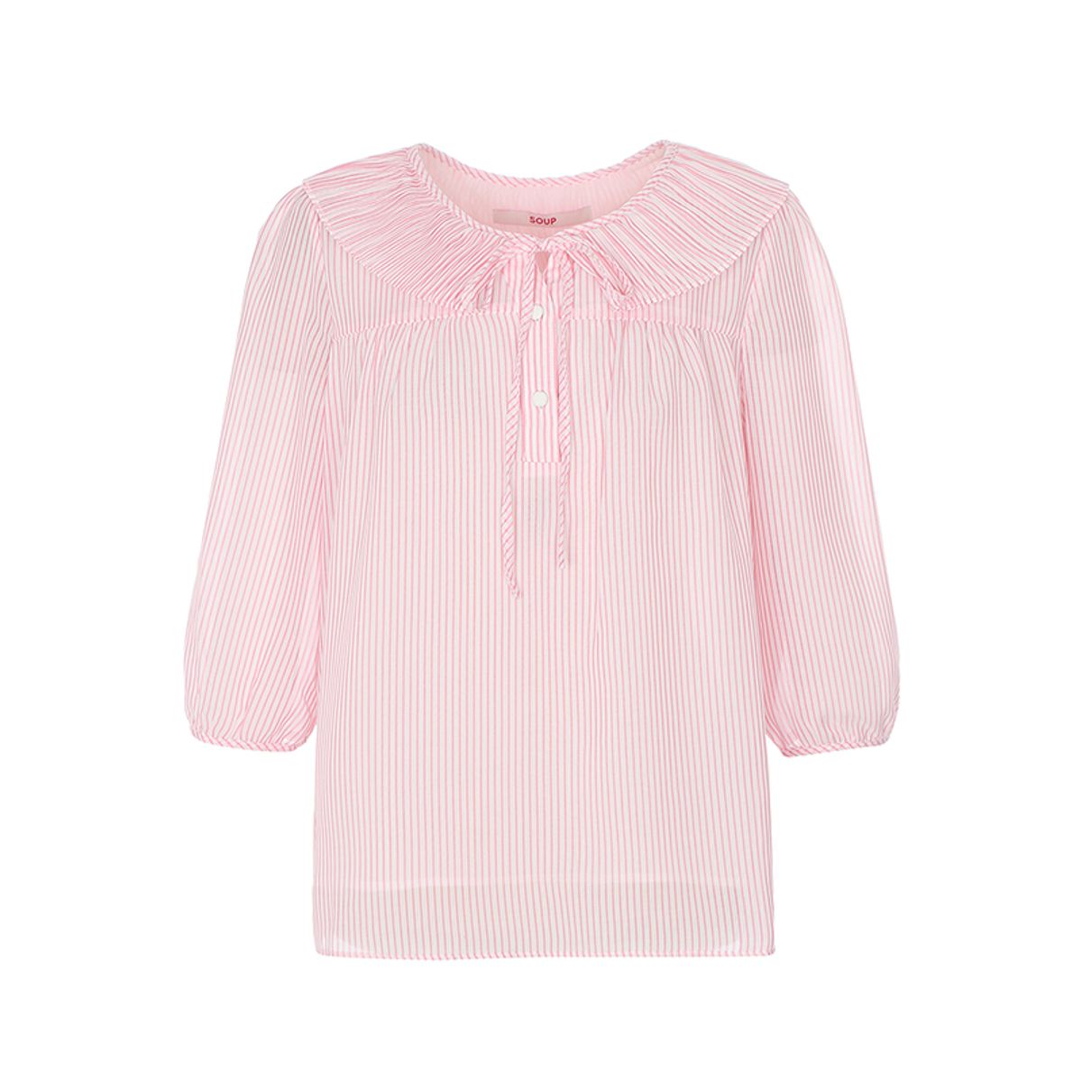 숲(SOUP) 플리티드 칼라 스트라이프 긴팔 셔츠(SZ4LS38)