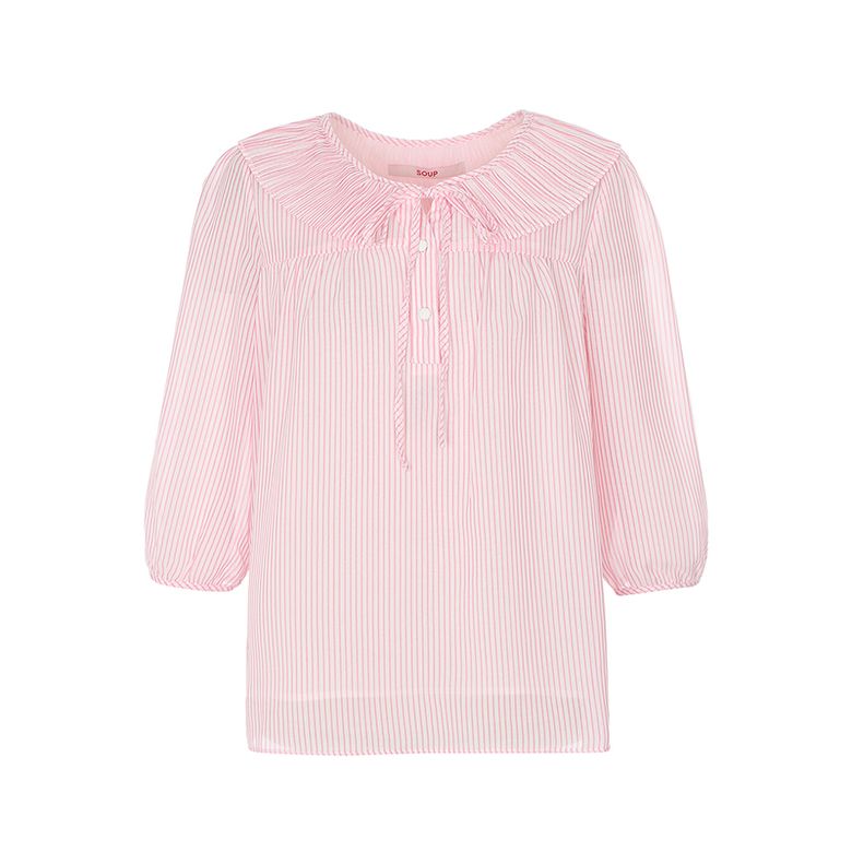 플리티드 칼라 스트라이프 긴팔 셔츠(SZ4LS38)