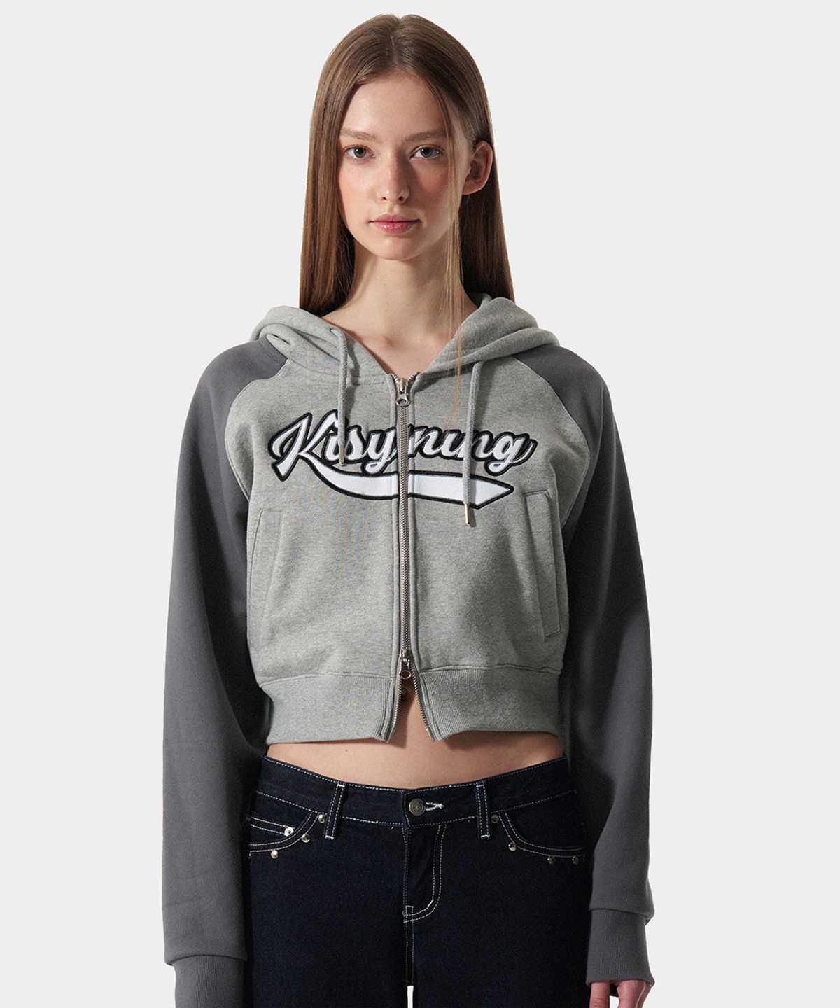 키시닝(KISYNING) kisyning patch hood zip up