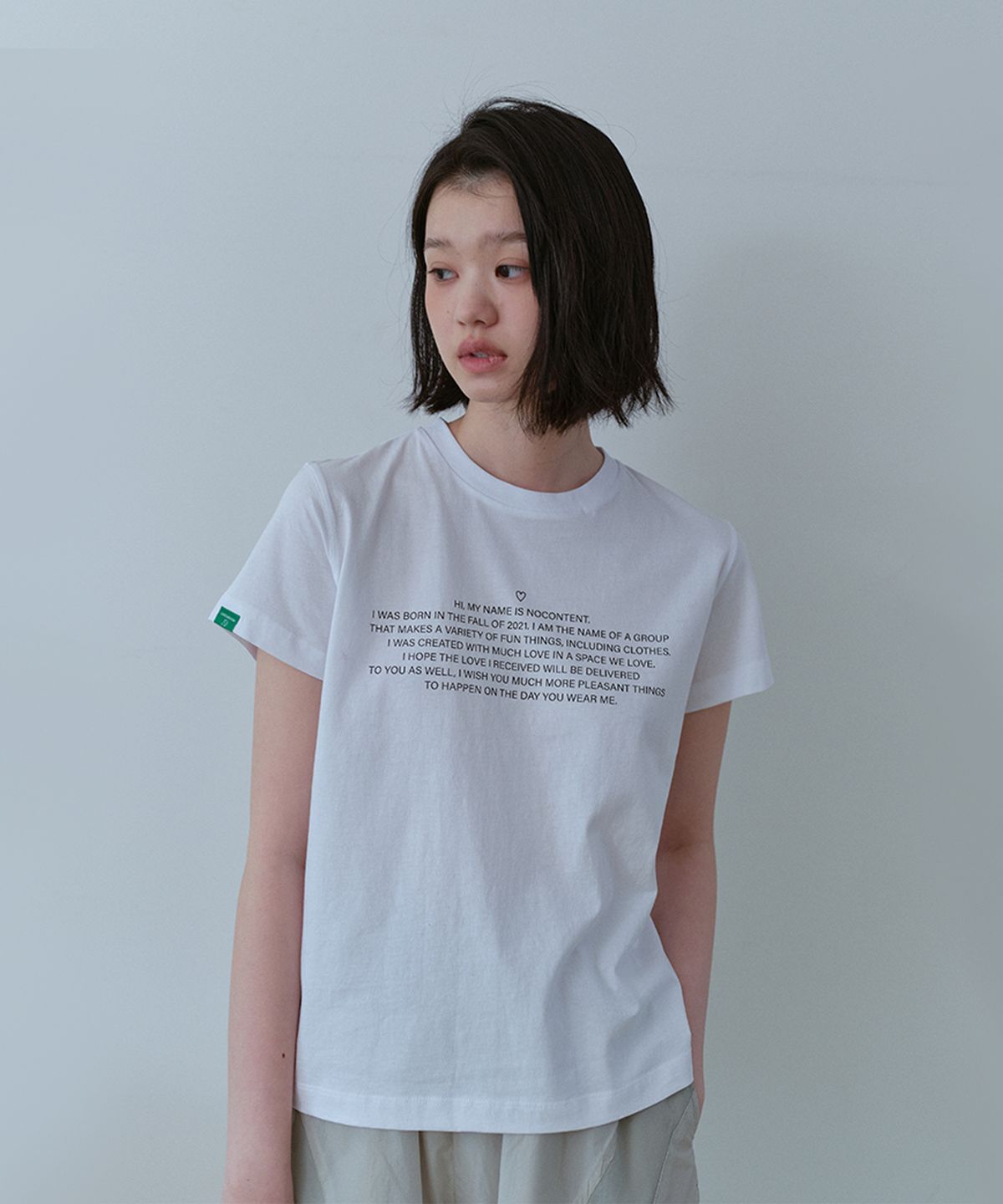 노컨텐츠(NOCONTENT) 레터링 티 _ 화이트