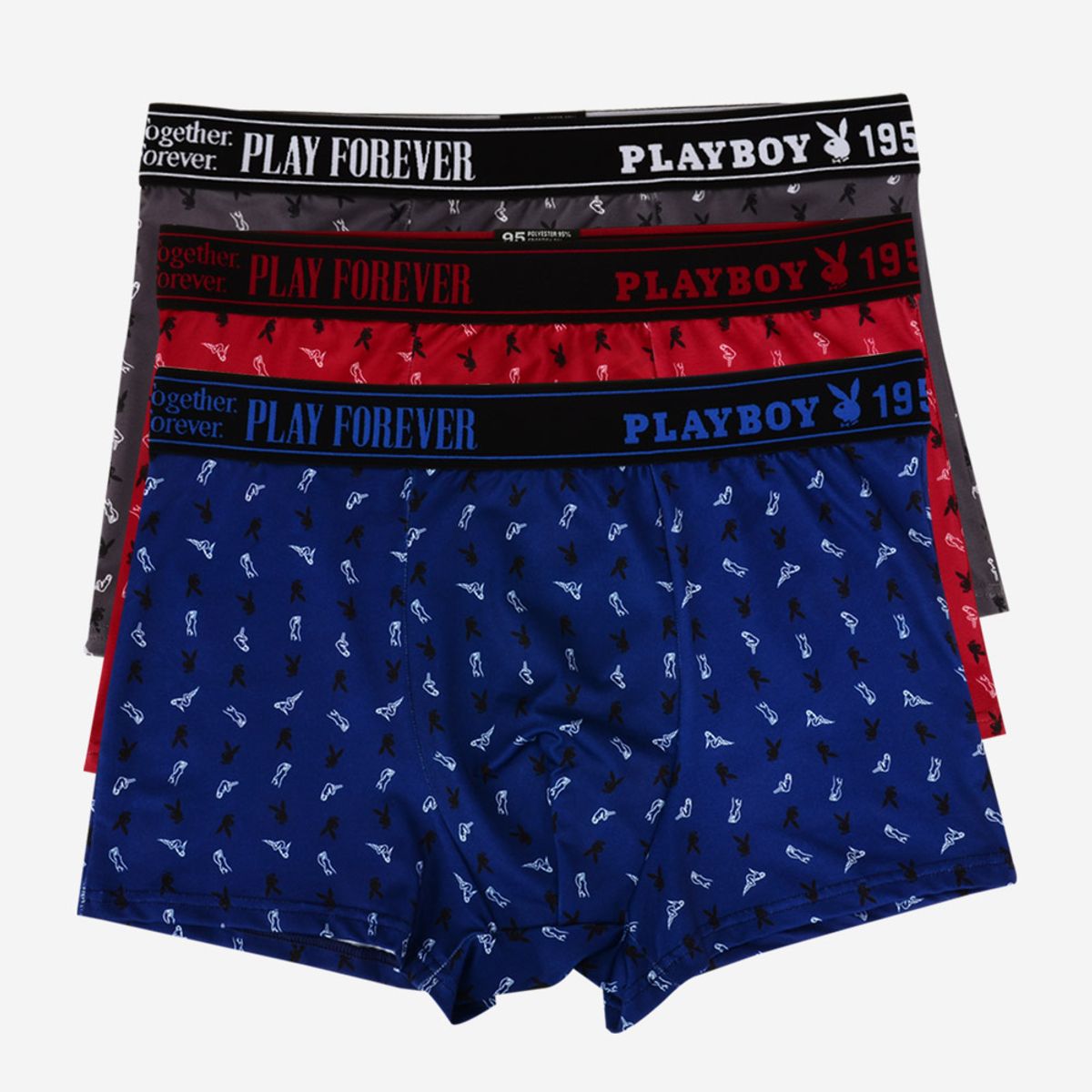 플레이보이(PLAYBOY) 남성 라인아트 드로즈 3매입 프리미엄 폴리 PMD2115