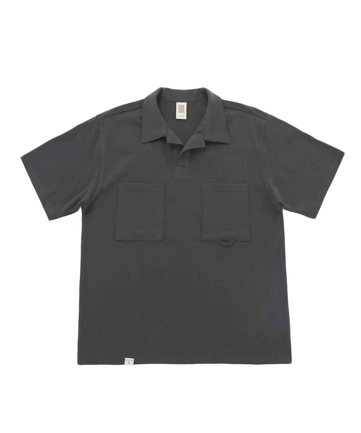 어낫띵(A NOTHING) N-BT POCKET 1/2 COLLAR-TEE (Charcoal)
