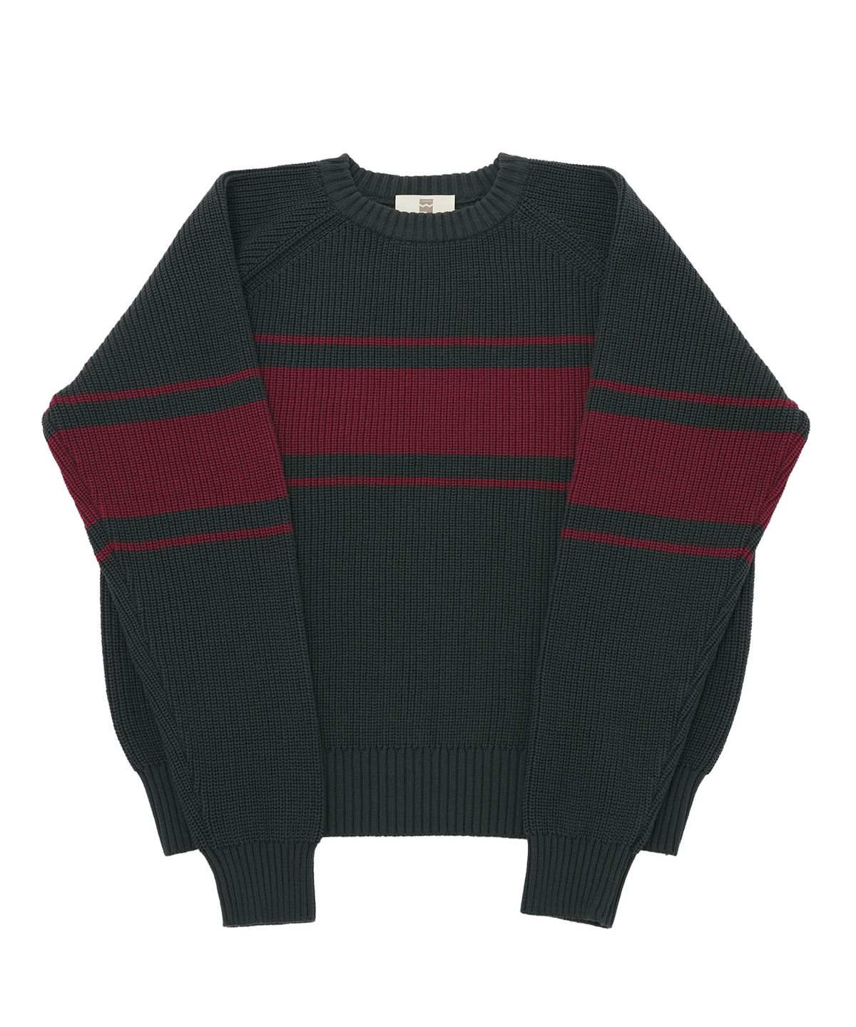 어낫띵(A NOTHING) COLOR-LINE 7G KNIT CREW-NECK (Charcoal)