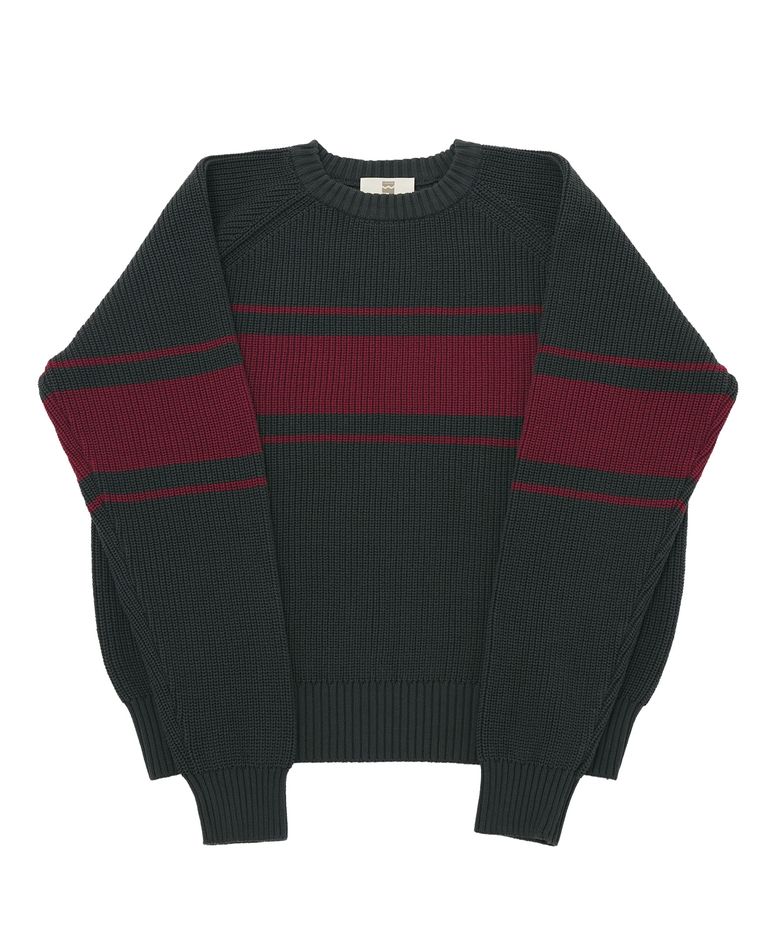 COLOR-LINE 7G KNIT CREW-NECK (Charcoal)