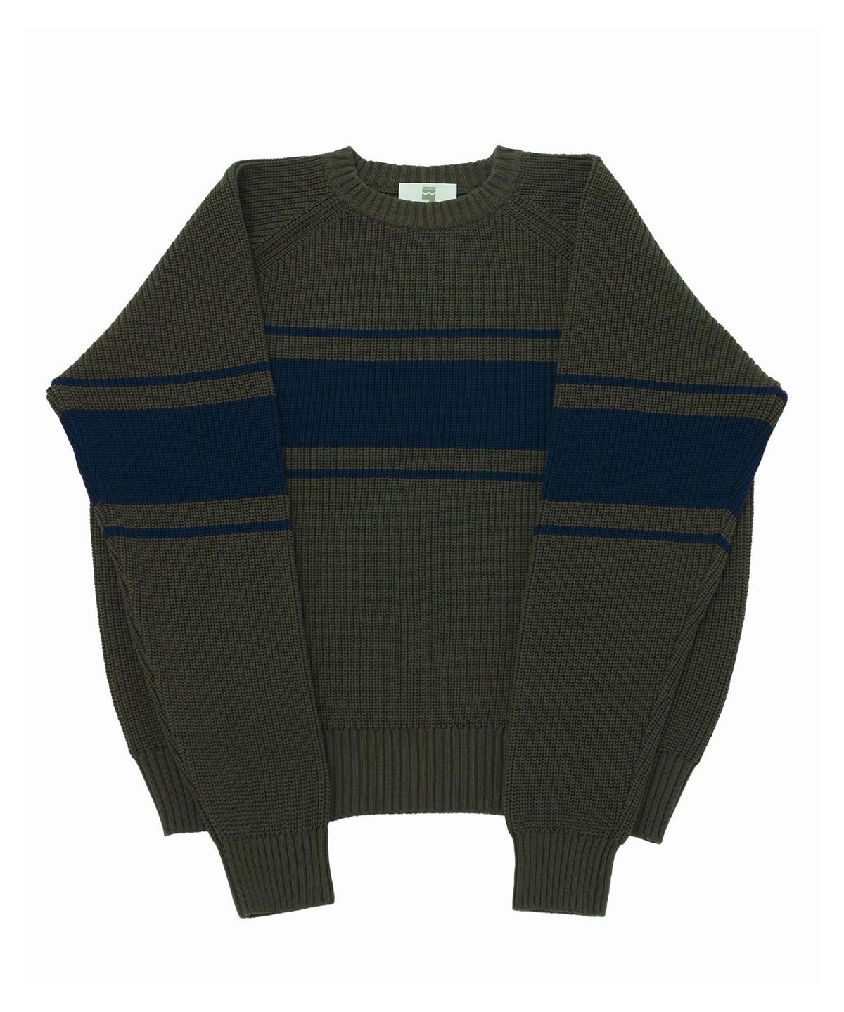 어낫띵(A NOTHING) COLOR-LINE 7G KNIT CREW-NECK (Khaki)