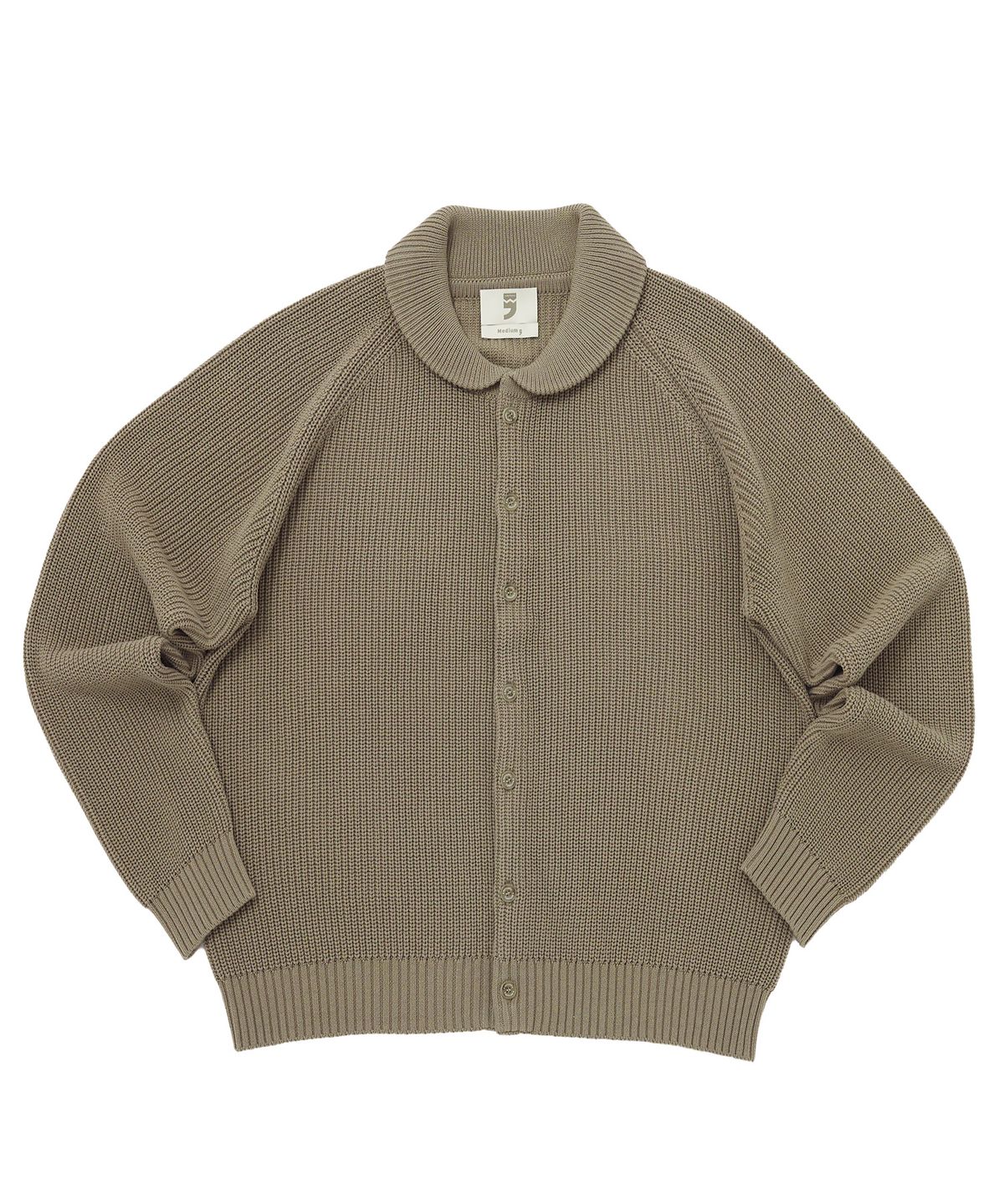 어낫띵(A NOTHING) ROUND-COLLAR 7G KNIT CARDIGAN (Beige)