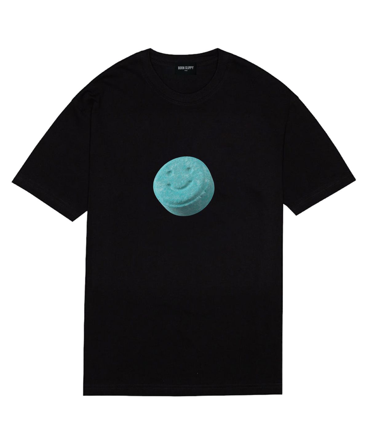본슬리피(BORN SLIPPY) Smile Candy(Sky Blue) T-shirt (Black)