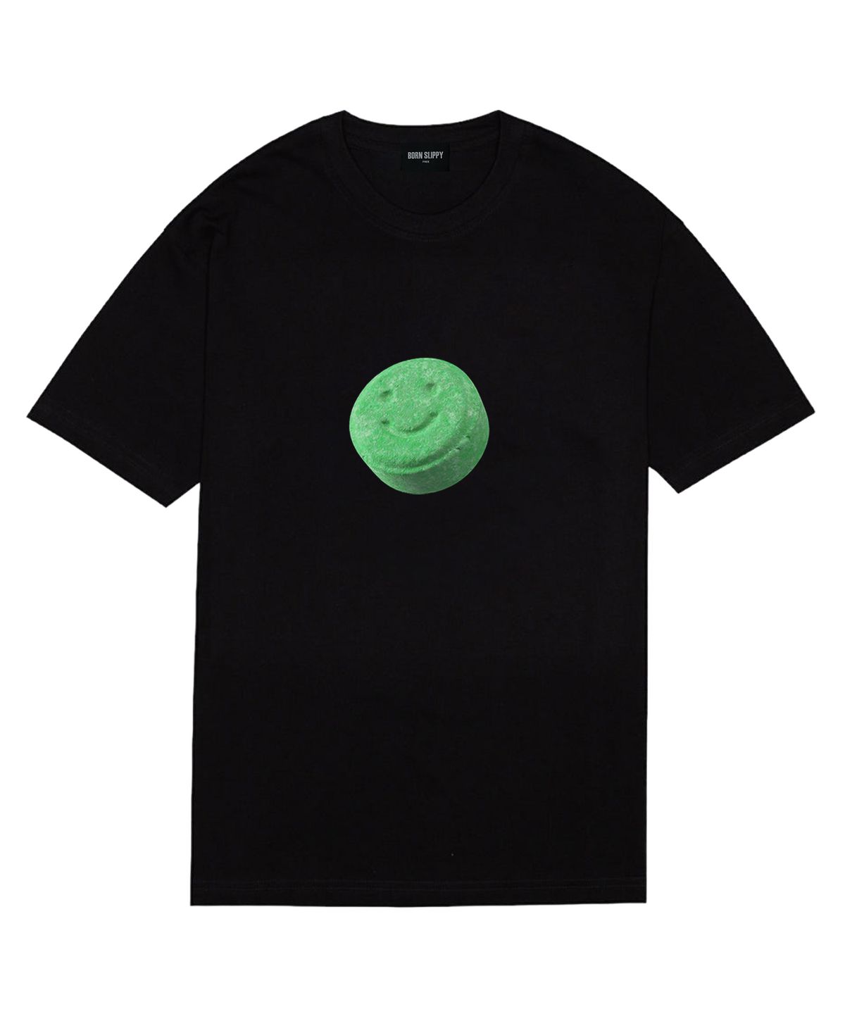 본슬리피(BORN SLIPPY) Smile Candy(Green) T-shirt (Black)