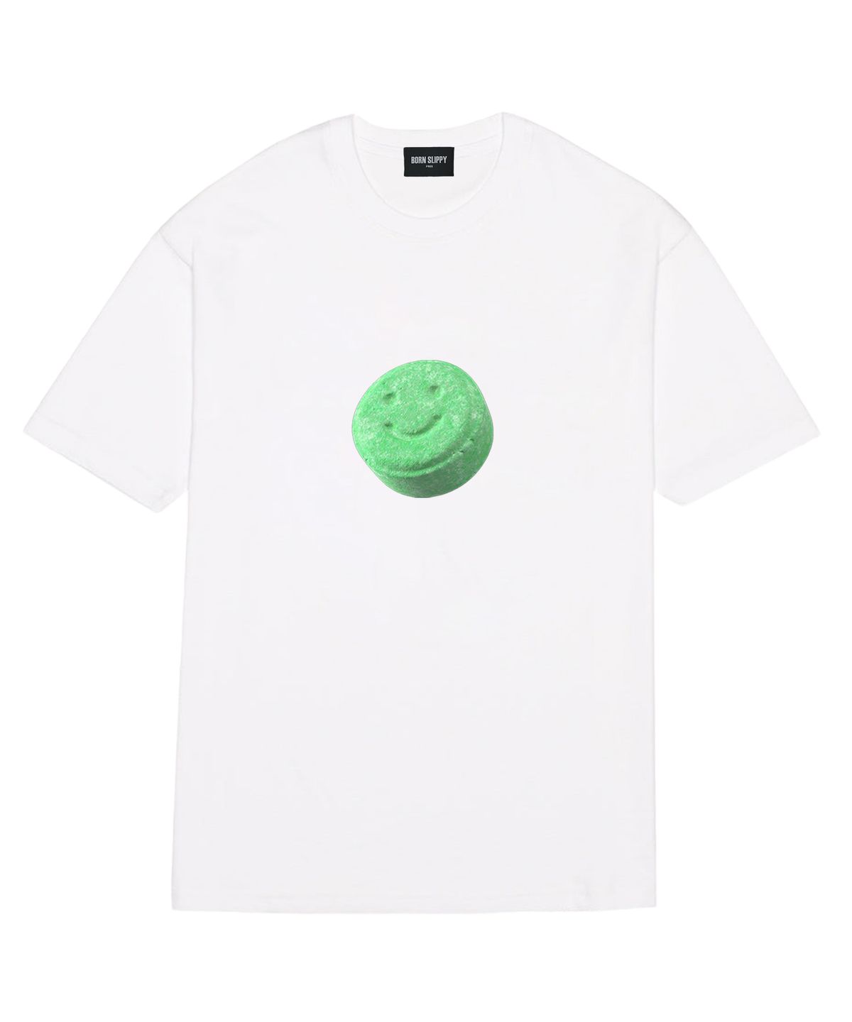 본슬리피(BORN SLIPPY) Smile Candy(Green) T-shirt (White)