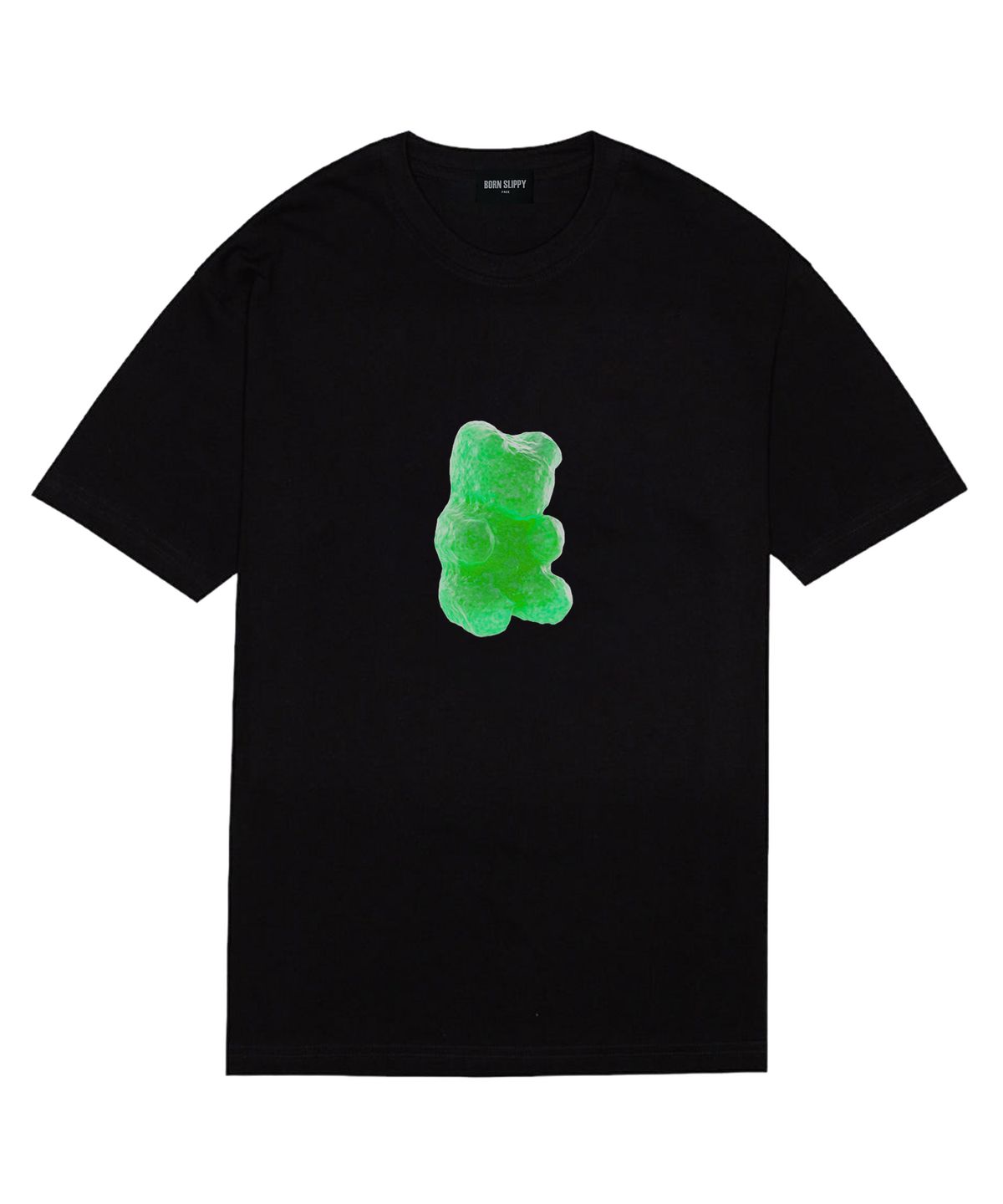 본슬리피(BORN SLIPPY) Gummy Bear(Green) T-shirt (Black)