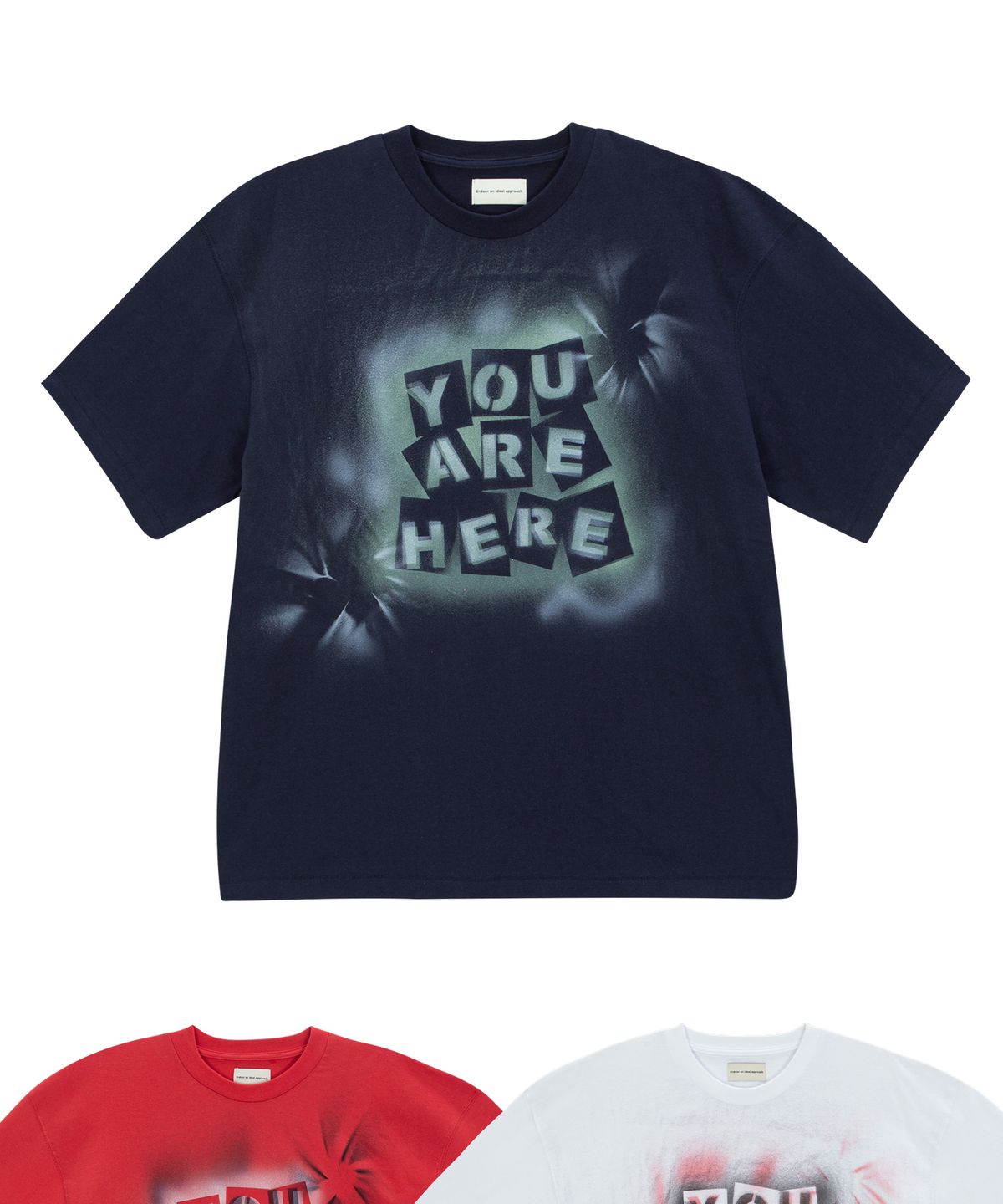 엔도어(ENDOOR) hand painting here 1/2 tee (navy)