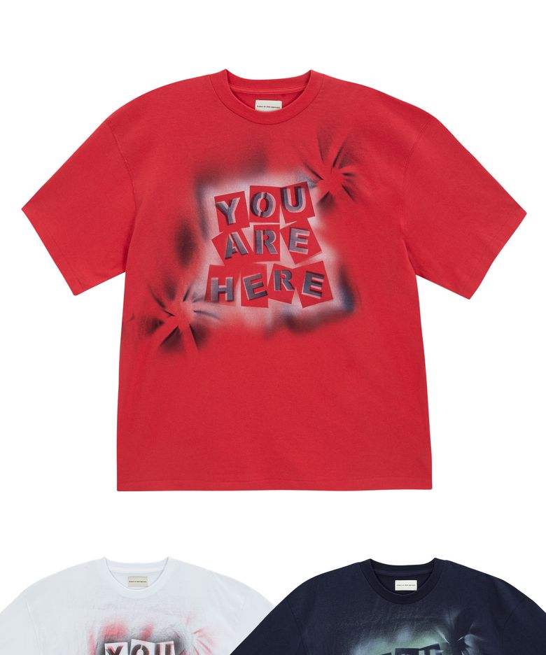 hand painting here 1/2 tee (red)