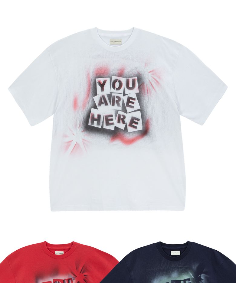 hand painting here 1/2 tee (white)