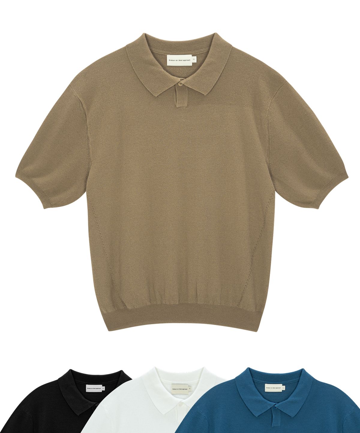 엔도어(ENDOOR) Linen collar half 1/2 knit (beige)