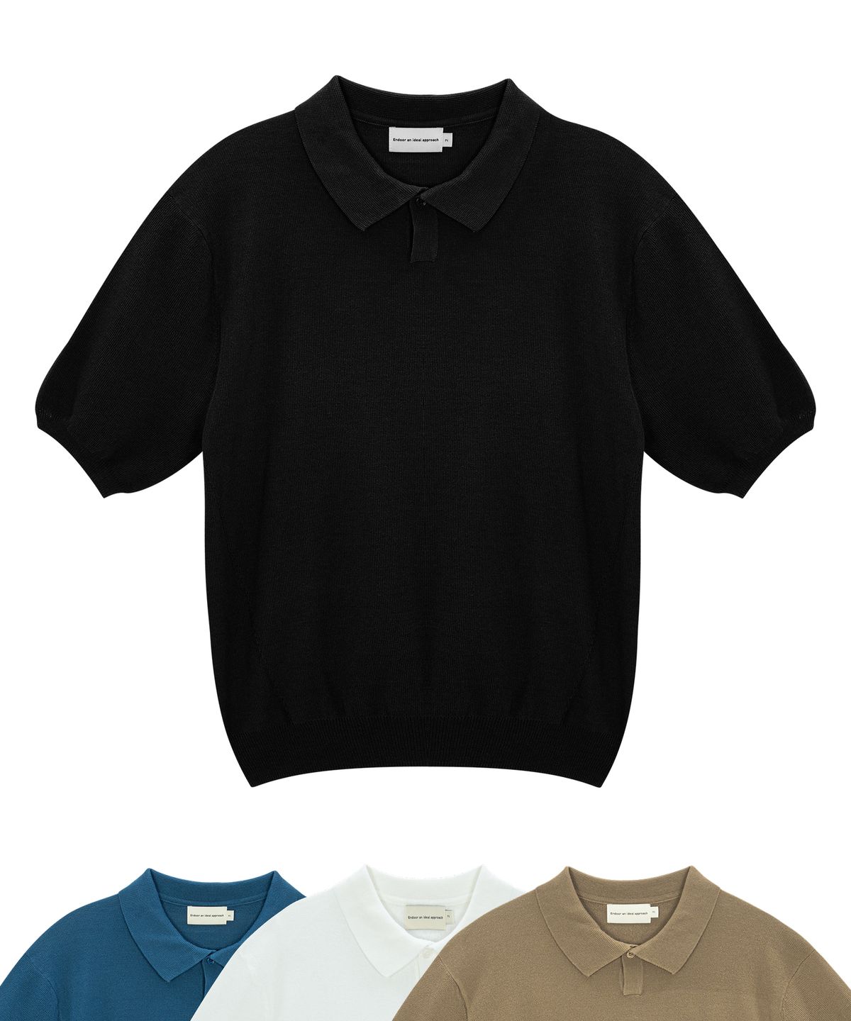 엔도어(ENDOOR) Linen collar half 1/2 knit (black)