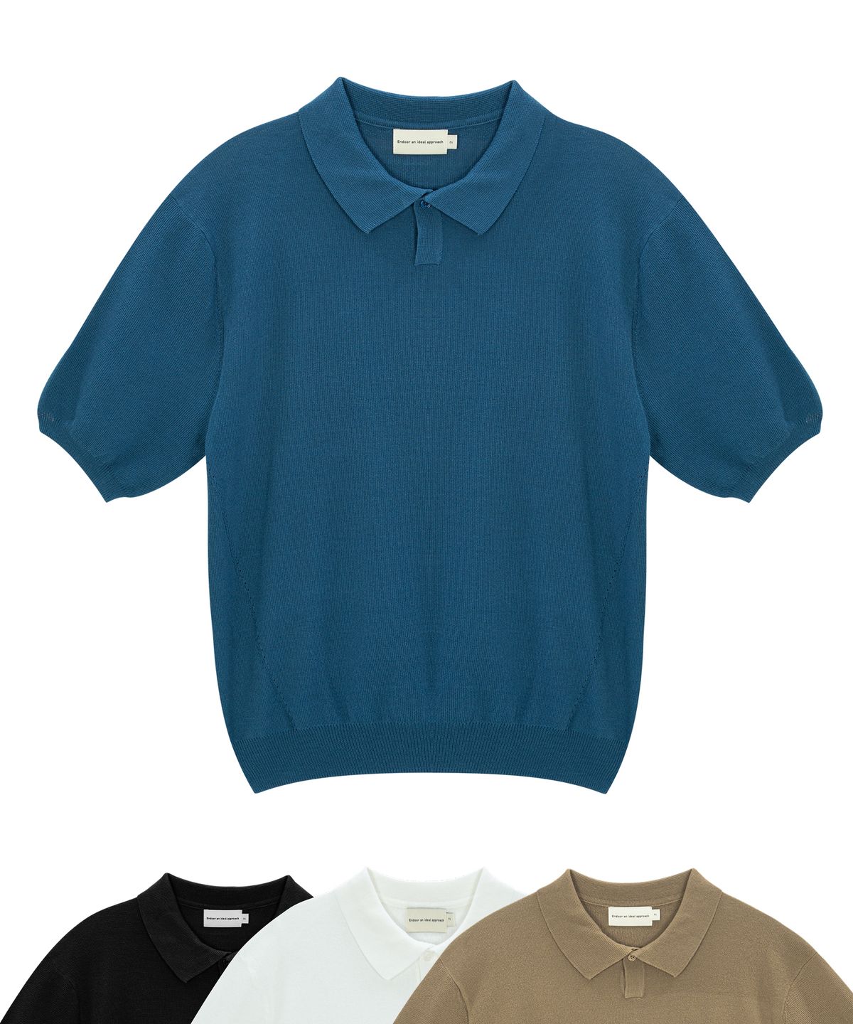엔도어(ENDOOR) Linen collar half 1/2 knit (cerulean blue)