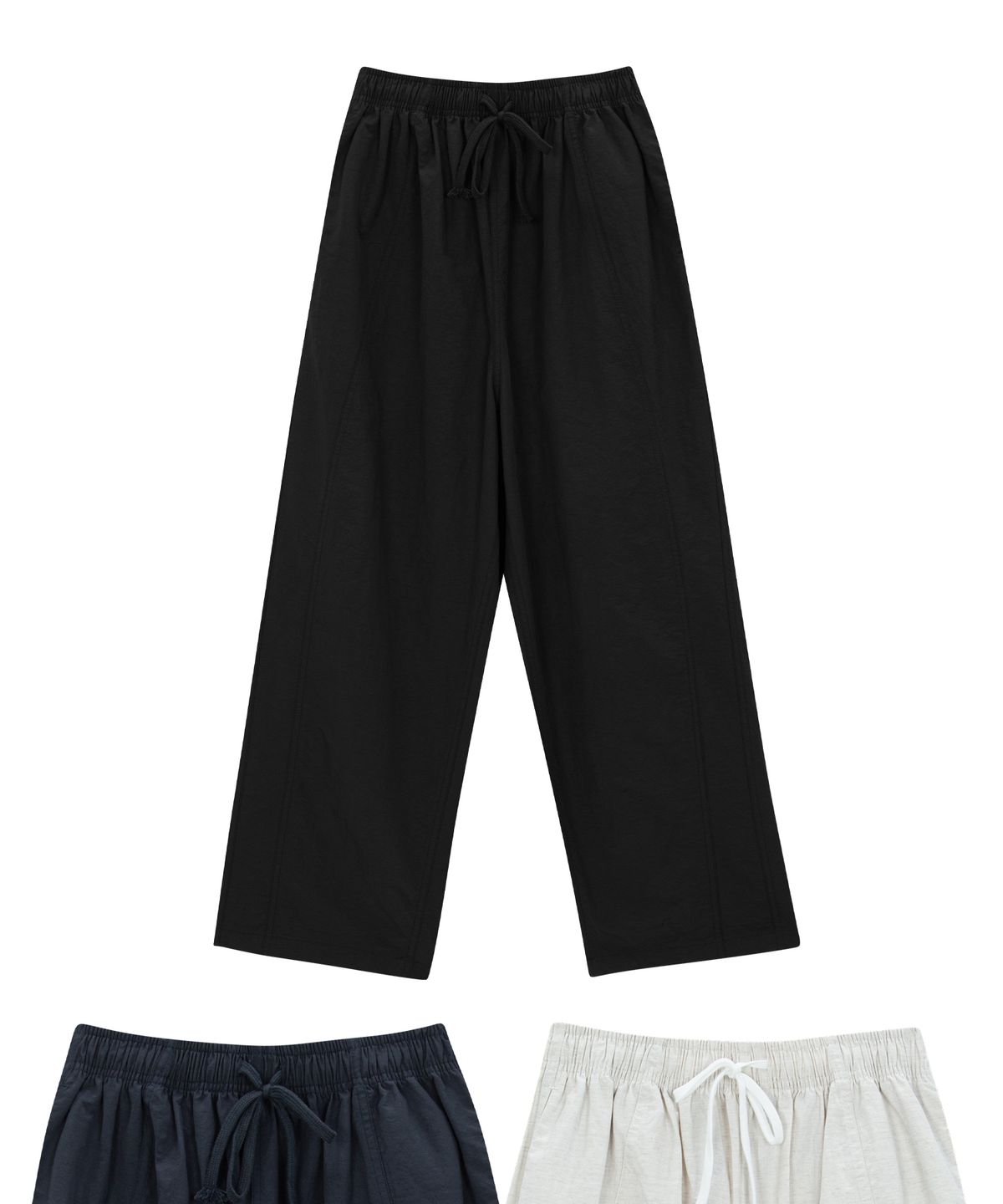 엔도어(ENDOOR) Twisted curved roll-up pants (black)