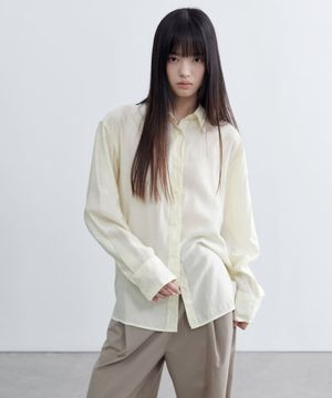 우먼즈 릴렉스드 새틴 셔츠 [에크루]