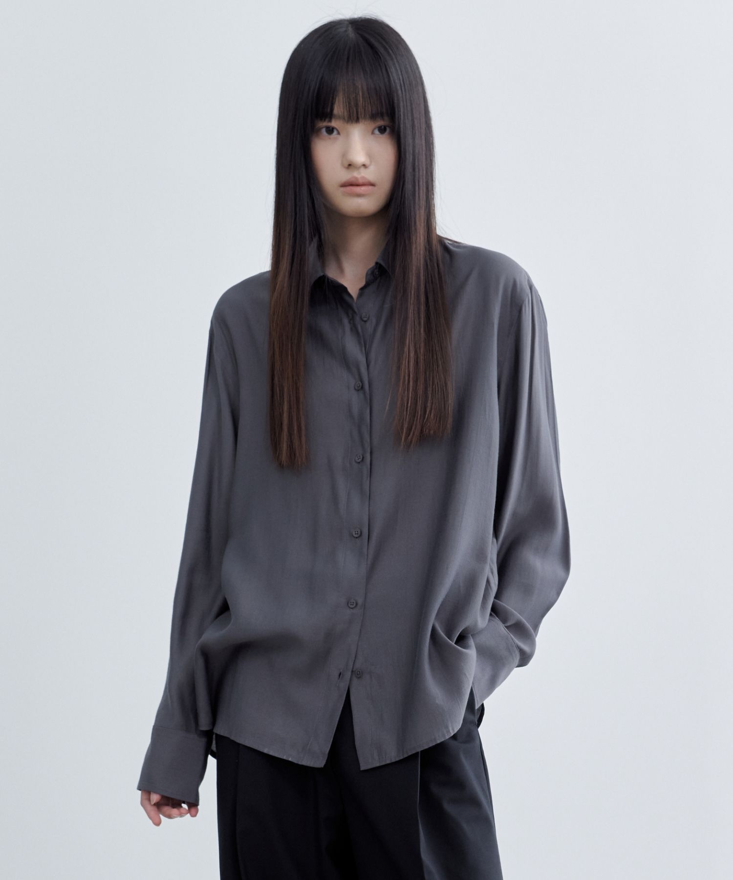 shiny grey dress shirt Hisdern Men's Long Sleeve Grey Shinny Shirt Comfort Fit for Party M
