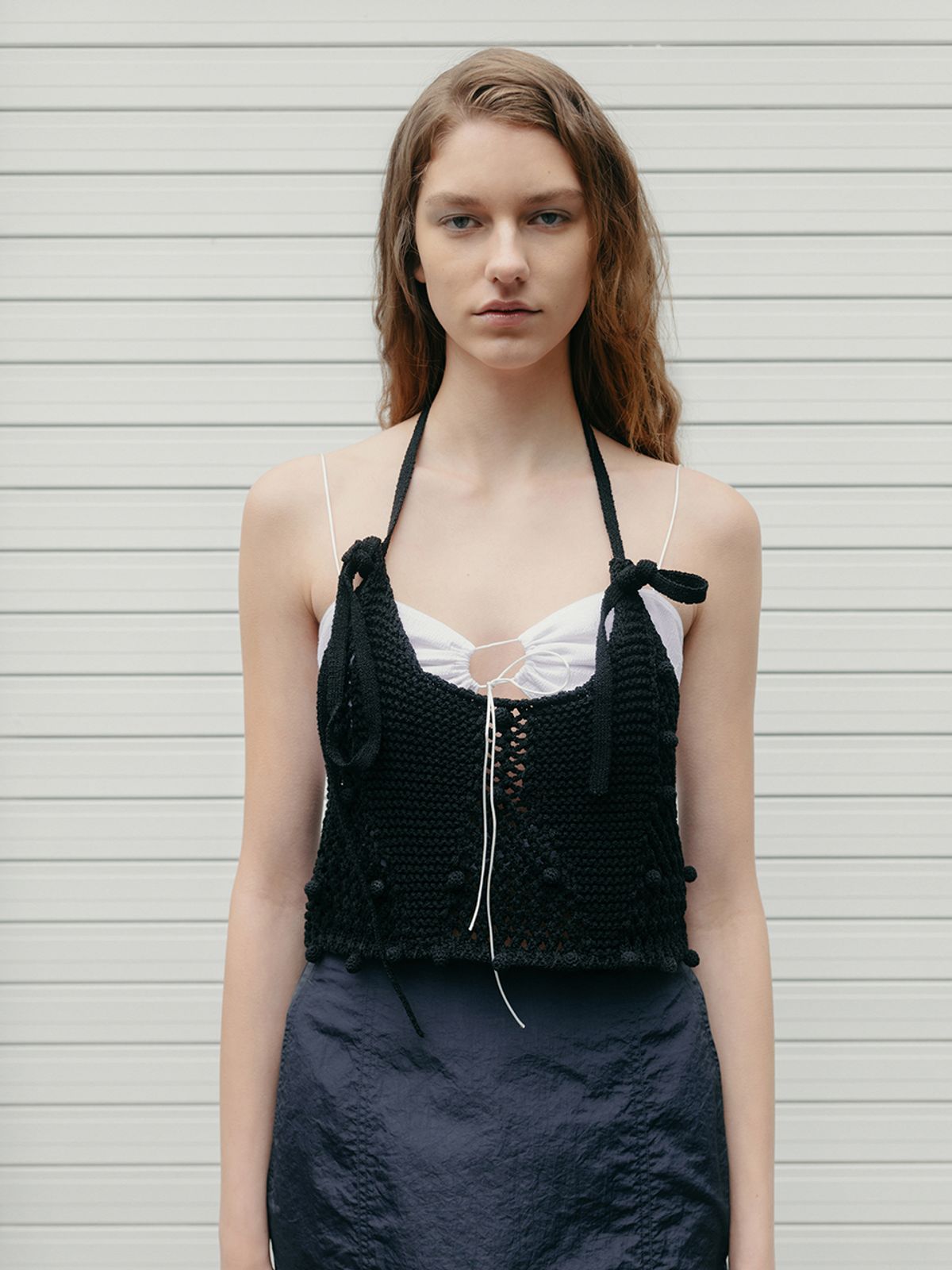 레이스(RRACE) Halter Crochet Knit_Black