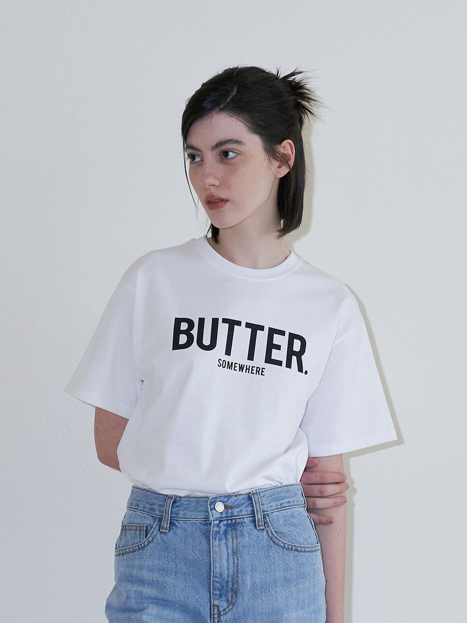 SOMEWHERE BUTTER ♥ Essential clean top MUSINSA | SOMEWHEREBUTTER butter top (regular fit) - ivory