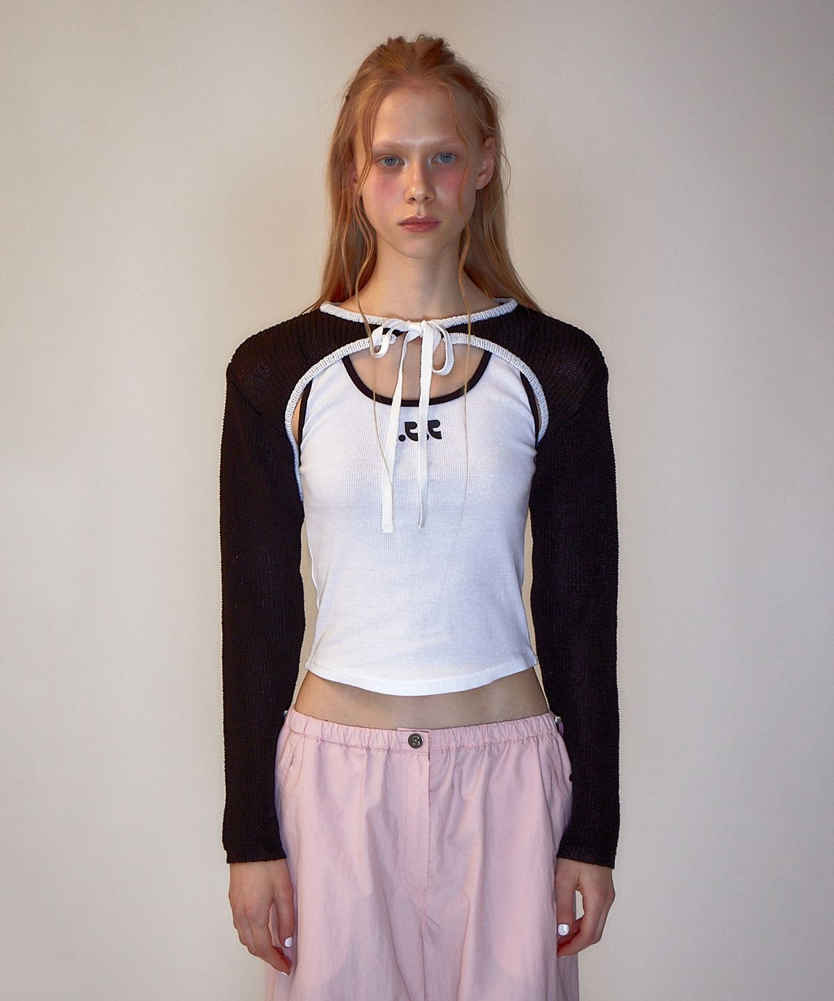 레스트앤레크레이션(REST&RECREATION) RR KNIT BOLERO  BLACK