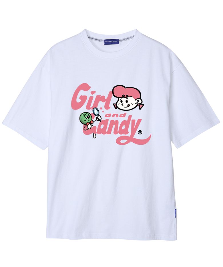 OHP X GUTE 걸 앤 캔디 세미오버 반팔티